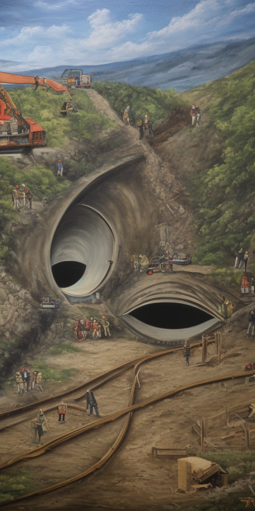 a oil painting of What really happened to the tunnel? 