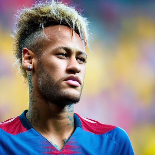 up-close detailed portrait of neymar, 4k, highly detailed