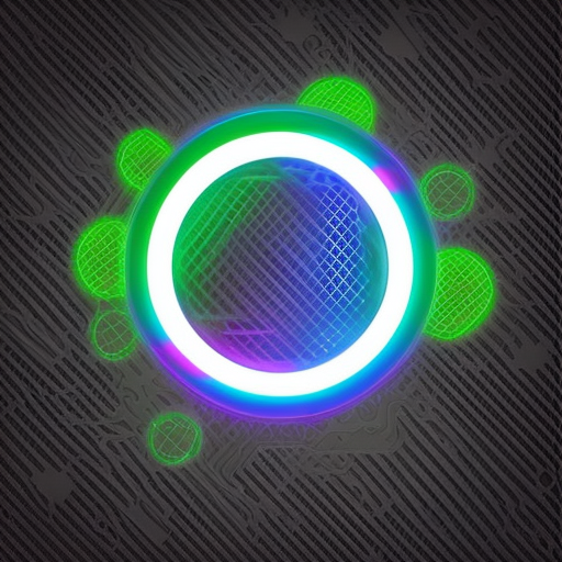 create a logo of a pc inside a gear, create it vectorized, work using the colors, blue, white and green, you can use a neon in the gear to highlight ultra-realistic portrait cinematic lighting 80mm lens, 8k, photography bokeh