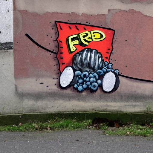 When Fred eats food gets thrown street art