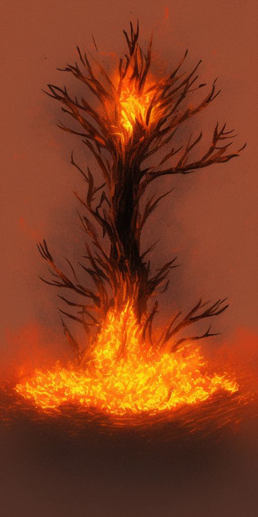 a artstation of a Burning Tree