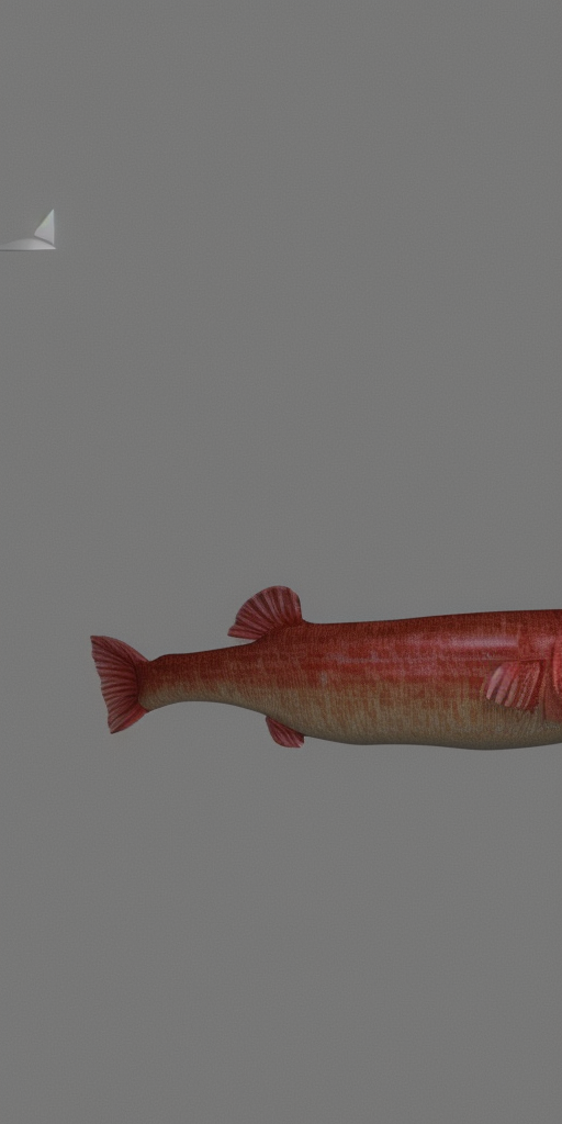 a 3d rendering of a Burning fish