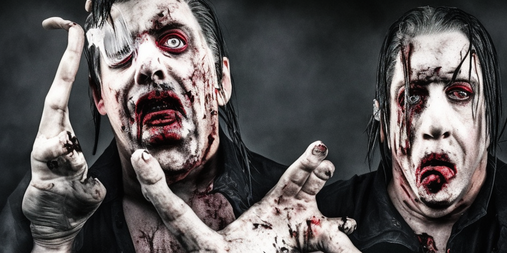 a Horror style picture of Lindemann strikes back now!