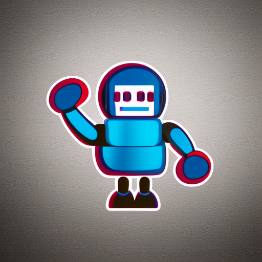 logo illustration of a dancing robot with boxing gloves simple