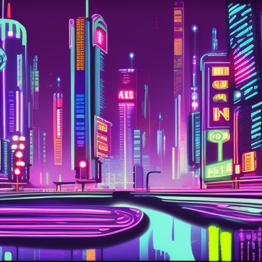 art station 256x128 Cyberpunk Neon Night City