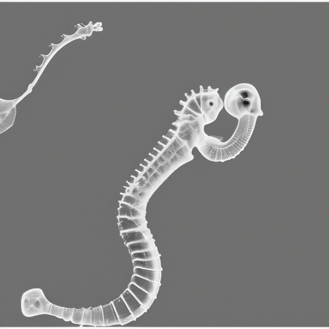 x - ray imaging of a seahorse to capture the hidden structures of its bones