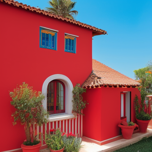 one-storey house in mediterranean style with red roof
