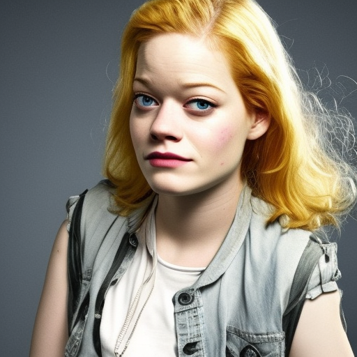 blonde Jane Levy mixed with Troy Baker