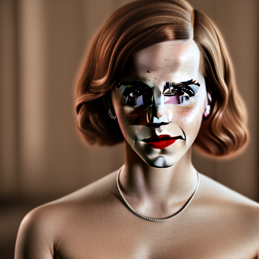 Emma Watson as Jessica Rabbit ultra-realistic portrait cinematic lighting 80mm lens, 8k, photography bokeh
