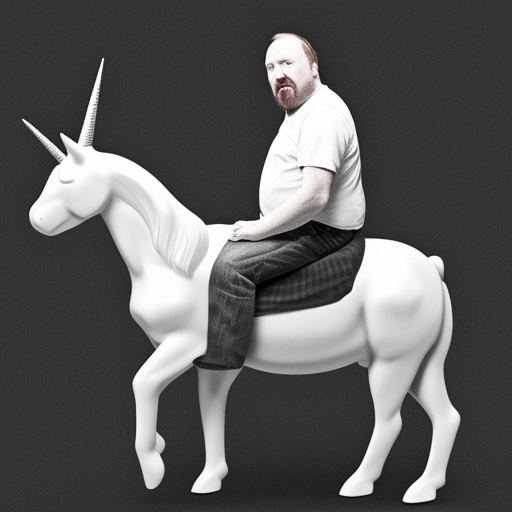 louis ck riding a unicorn