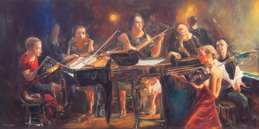 a oil painting of A musical reality check