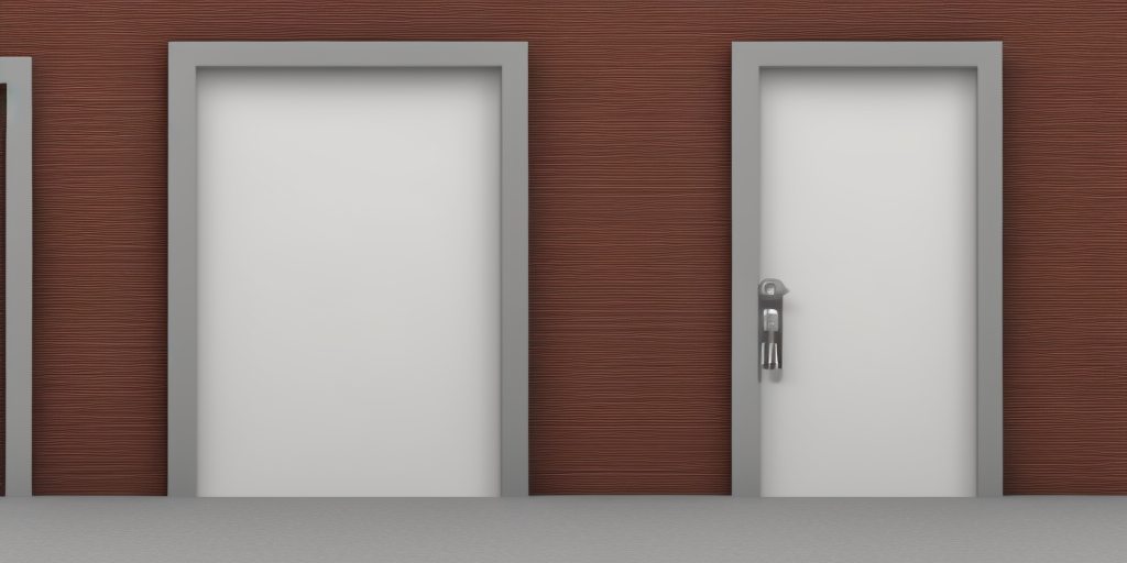 a 3d rendering of an door
