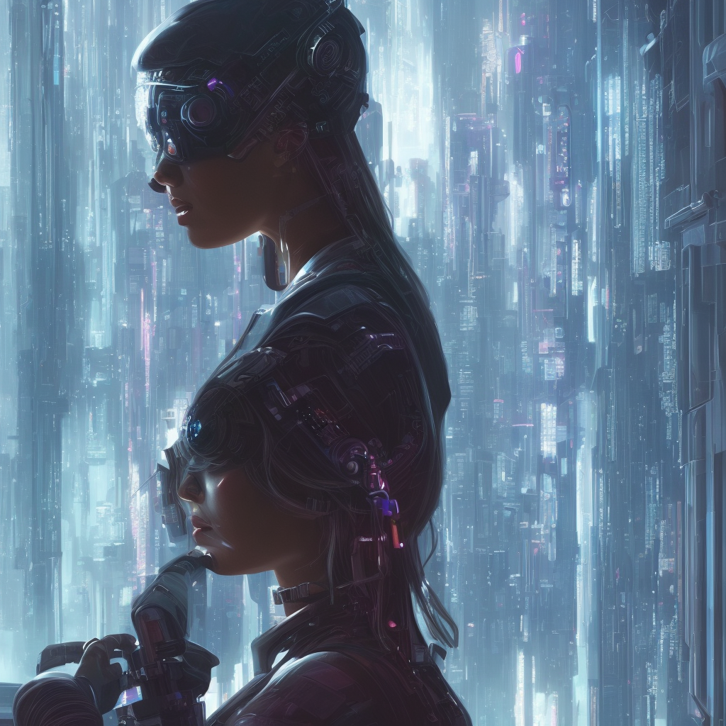 portrait of cyberpunk woman looking out of a window, cyberpunk setting, futuristic, highly detailed, intricate lighting, digital painting, sharp focus, illustration, trending on artstation, art by pixar animation.