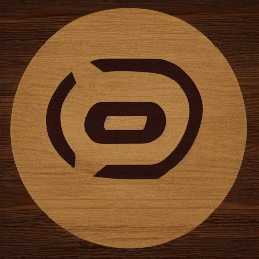 a circle logo with a wood texture background and artistic design and a logo that says PF