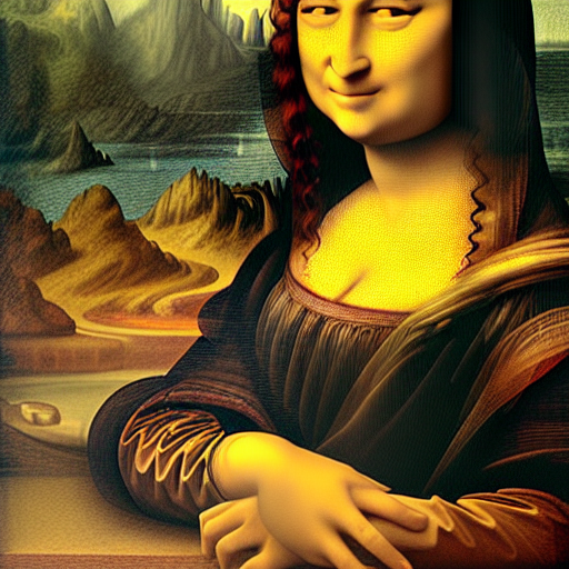painting of Mona Lisa drinking a glass of wine by Leonardo da Vinci