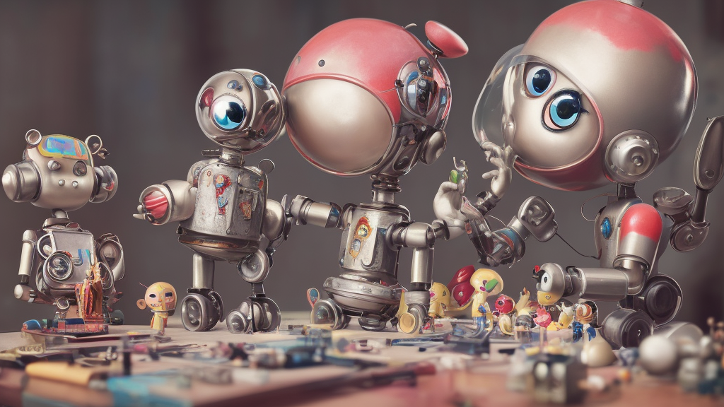 closeup portrait of tin toy retro robot artist drawing robots in a workshop, depth of field, zeiss lens, detailed, centered, fashion photoshoot, by nicoletta ceccoli, mark ryden, lostfish, breathtaking, 8 k resolution, extremely detailed, beautiful, establishing shot, artistic, hyperrealistic, octane render