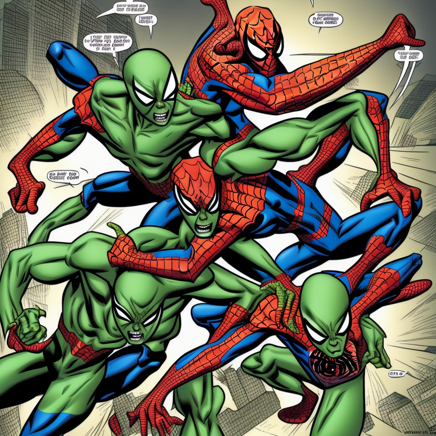 spider man fighting the green goblin.