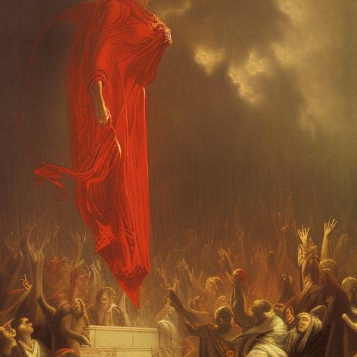  oil painting on canvas By Gustave Doré red color only