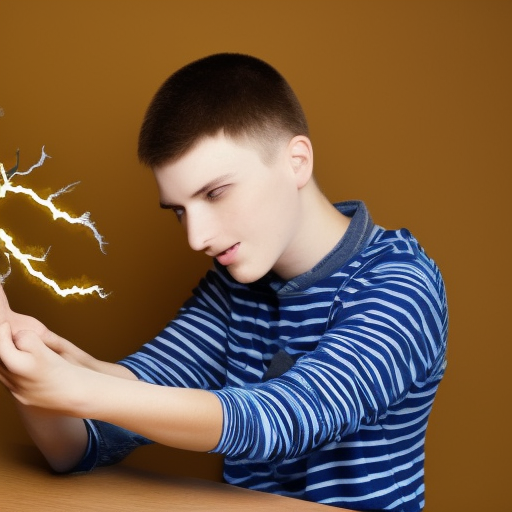 16 year old boy generating electricity with his hands