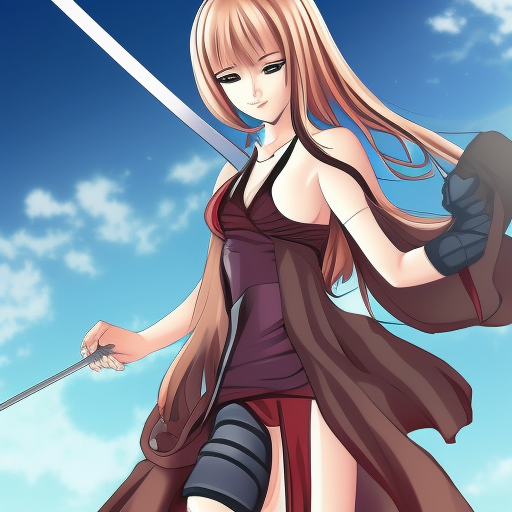 Female anime charactor with sword