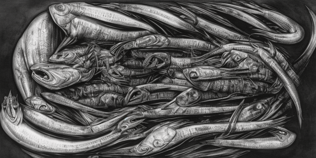 a H.R. Giger of Boiling fish
