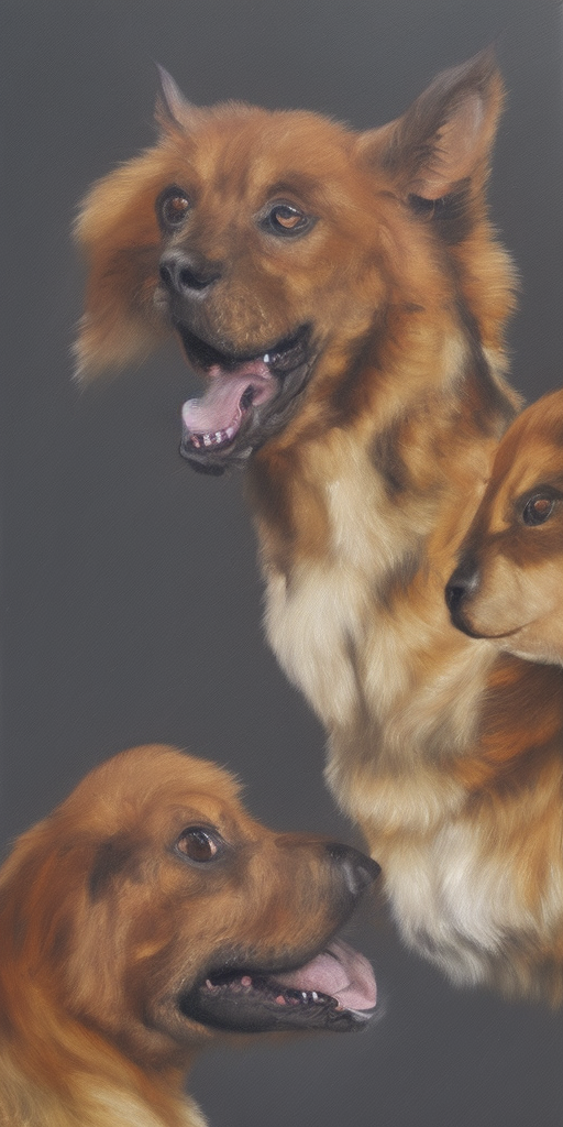 a oil painting of Cerberus