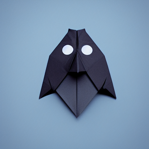 origami penguin head, zoomed out far, 8k, paper texture, simple background