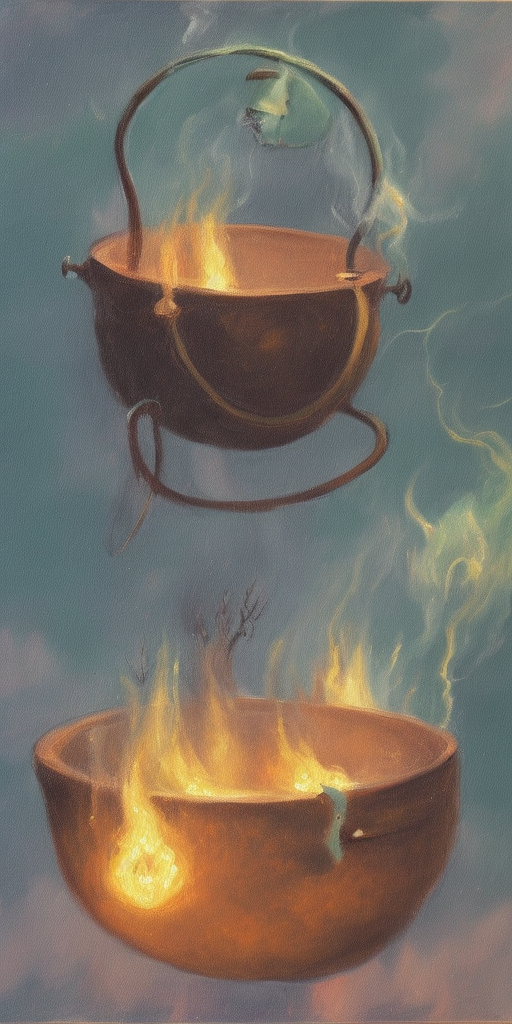 a painting of a Witch's cauldron