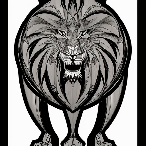 ornate dark phantasy lion