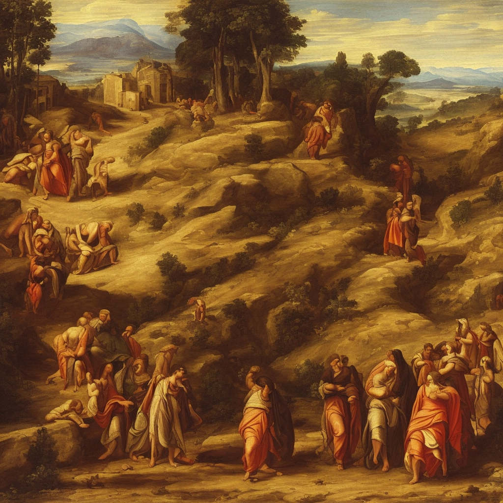 a classicism painting of the way to Bethlehem