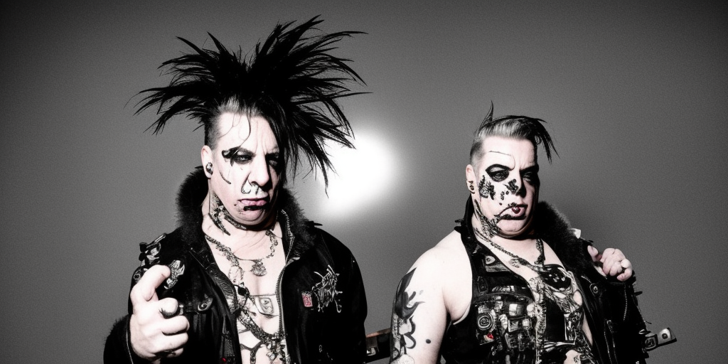 a punk style picture of Lindemann strikes back now! 
