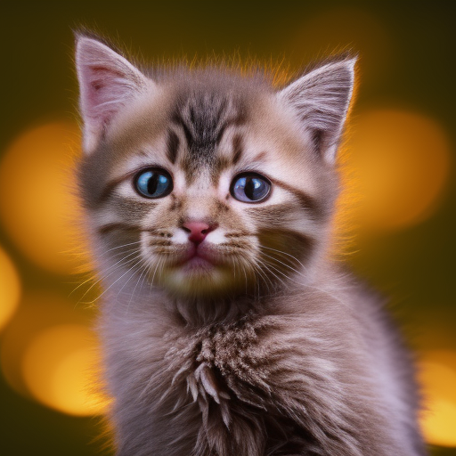 baby cat super cute ultra-realistic portrait cinematic lighting 80mm lens, 8k, photography bokeh