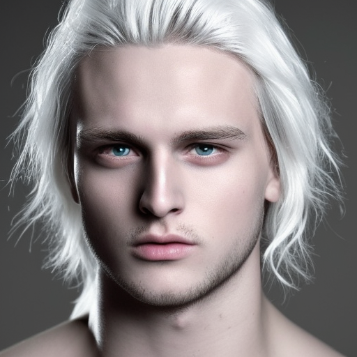 White hair boy tem green eyes knight
