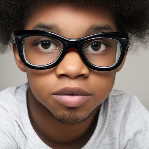 afro boy with glasses