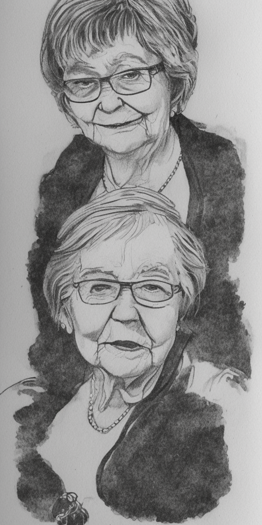 a ink drawing of Dear mother-in-law, I was very happy about the birthday gift that I found in our mailbox after our Easter excursion and would like to take this opportunity to thank you very much.