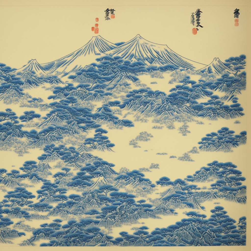  pen blue Japanese landscape High quality engraving 