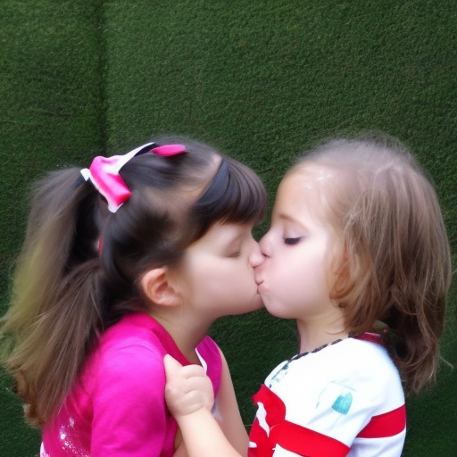 two little spain girl kiss