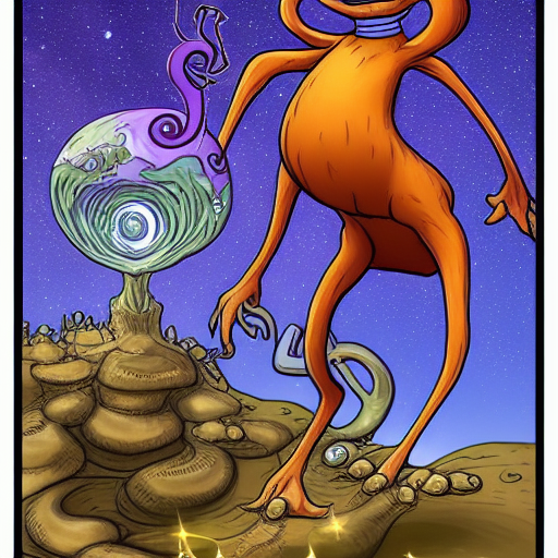 garfield the kangaroo as a large eldritch horror consuming the world, starry, eldritch, cosmic, lovecraft