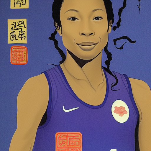 “allyson felix portrait, classical chinese painting