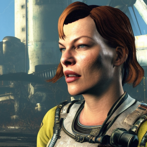 milla jovovich in Fallout 4 as piper wright