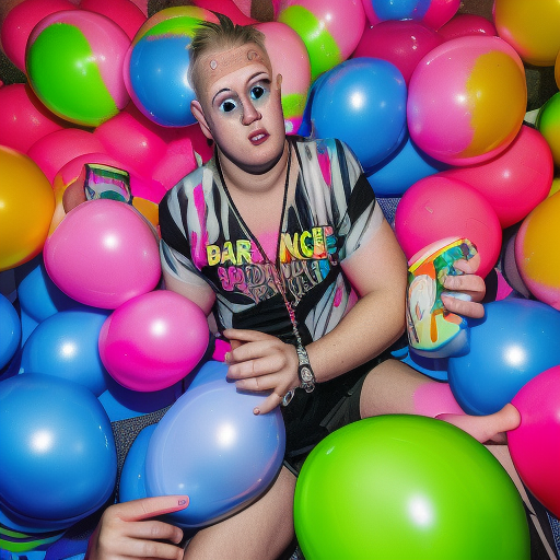 Bangface Hardcrew Pontins blonde dude guy
neorave DJ electronic music raver party people inflatable ballons