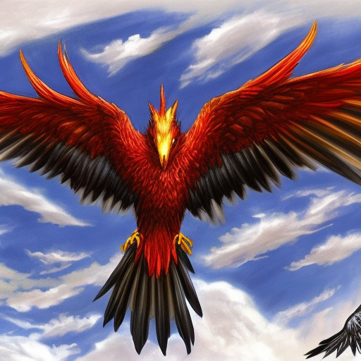 an image of a bird flying in the sky, concept art, by Anne Stokes, featured on deviantart, fire type, red blue color scheme, powering up. hyperdetailed, realistic anime style at pixiv, extinct species, flare, merged, with an eagle emblem, crossbreed, exalted, art contest winner on behance, high resolution print :1 red, jinyoung shin art