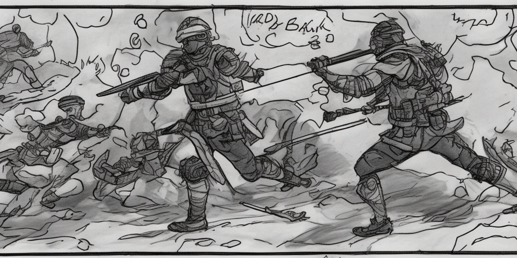 a drawing of Reopening Run Run As long as possible A little longer Then stop for a moment, bend back and take a breath! Swear: stupid tank, stupid sword, stupid war culture – all the crap that forces me to run around fully armored. 