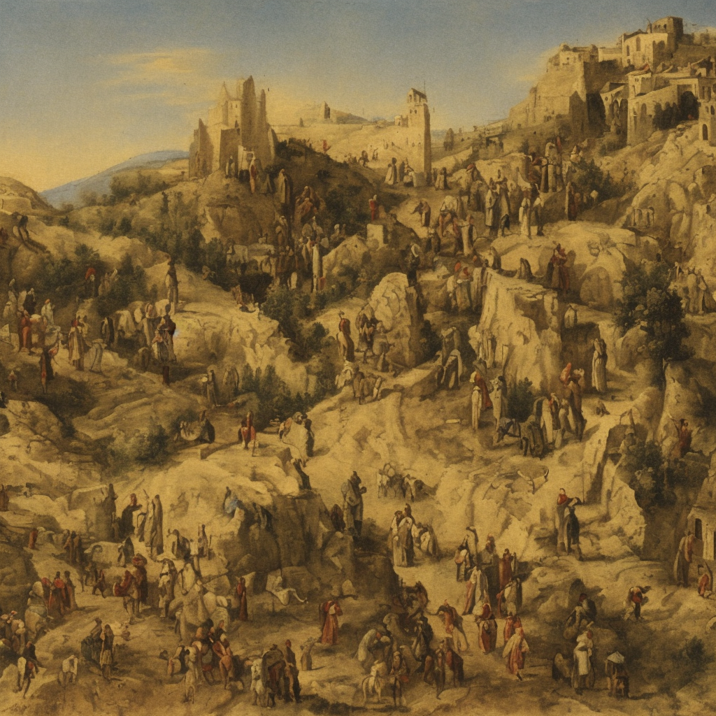 a painting of the way to Bethlehem